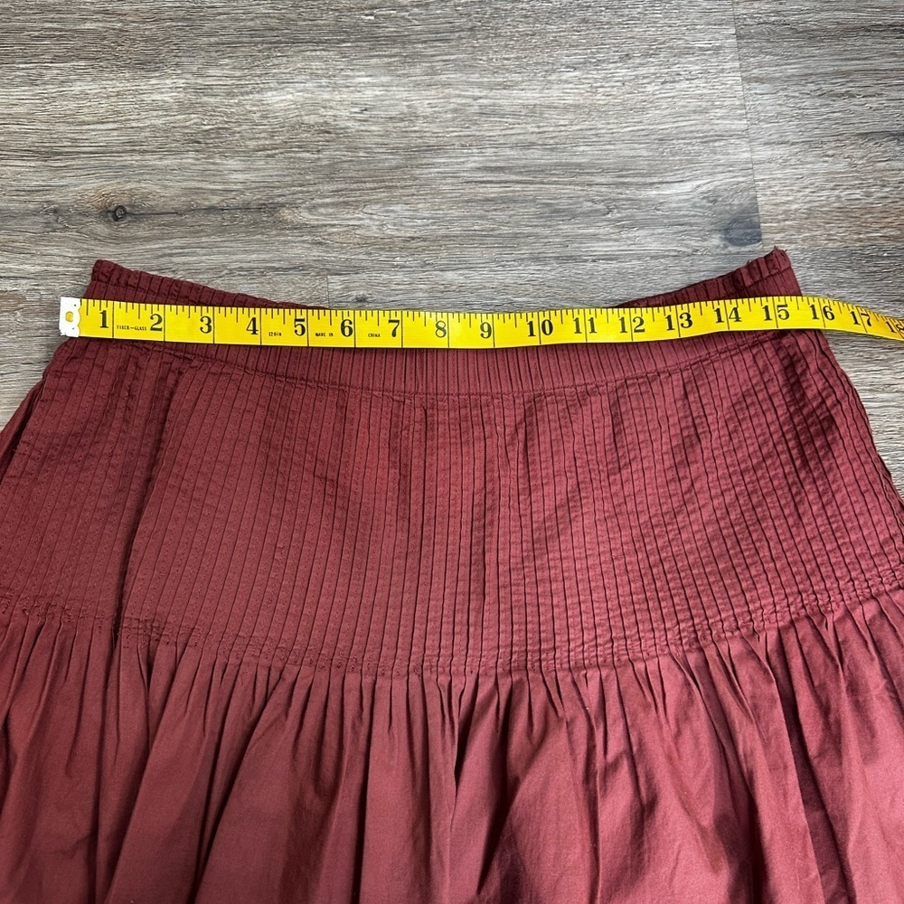 Anthropologie Womens Eula Mini Skirt Pintuck Pleated Flare Chocolate Size M - Picture 9 of 11